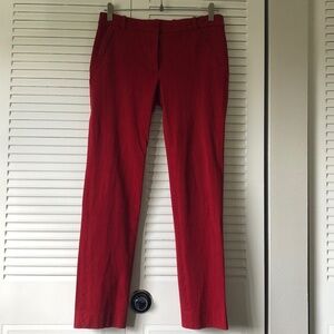 J Crew Ankle Pants - Straight Leg Low Rise - Red - Small